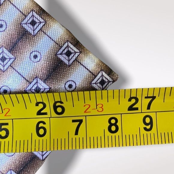 Fulei | Plaid Dot Paisley Brown and White Tie - Picture 2 of 3